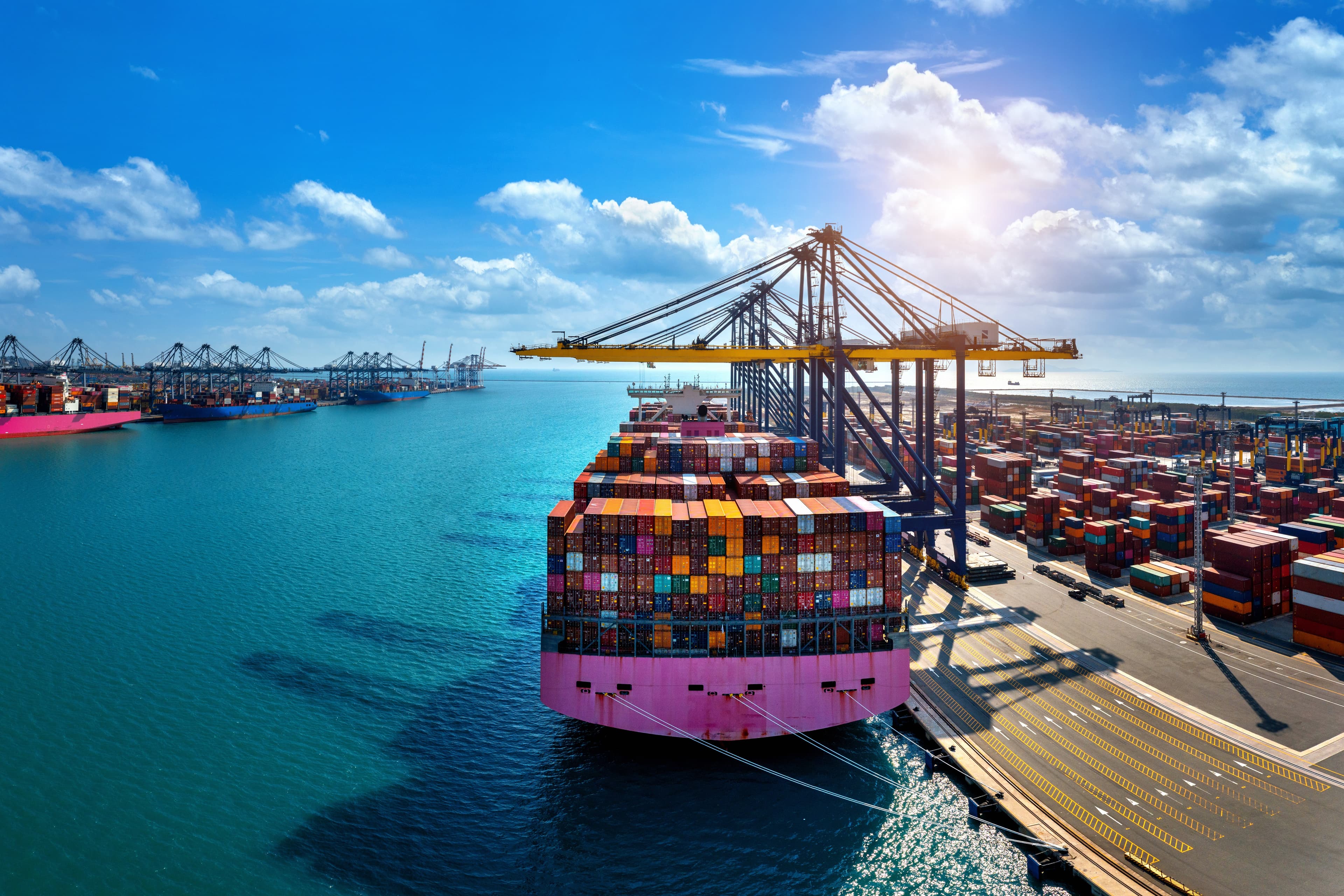 Container vessel for international agricultural export shipments